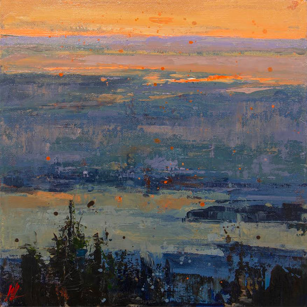 William Liao artwork 'Waterfront in Sunset' at White Rock Gallery