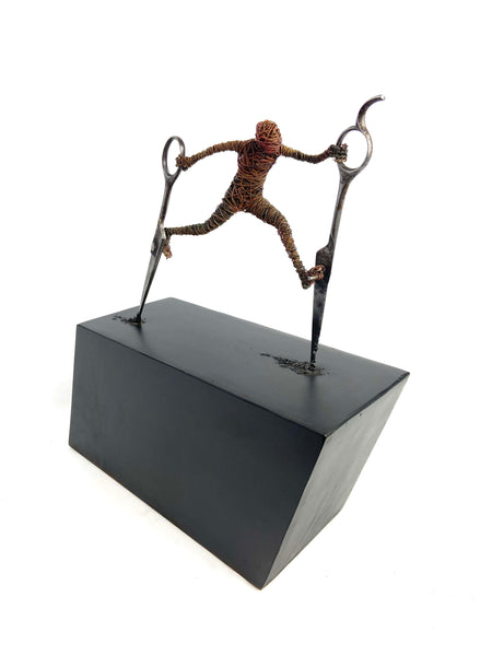 Janis Woode artwork 'Running with Scissors' at White Rock Gallery