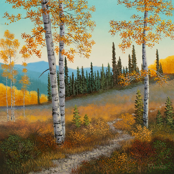 Roger D. Arndt artwork 'HILLSIDE AUTUMN' at White Rock Gallery