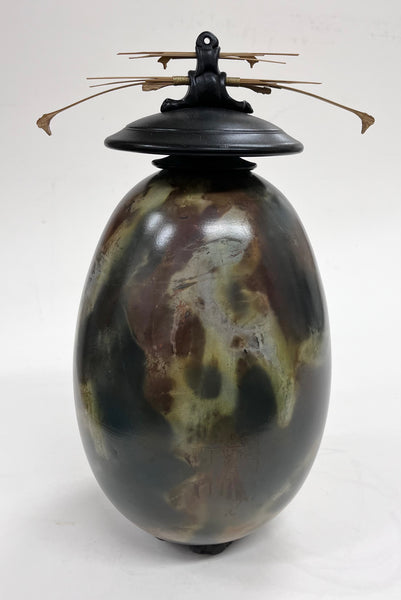 GS260 - Large Brushed Vase with Double Top