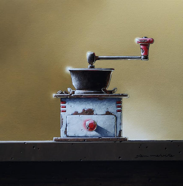 Glen Melville artwork 'Grab life by the beans!' at White Rock Gallery