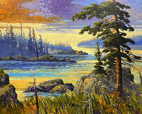 Rod Charlesworth artwork 'Rod Charlesworth - "Westcoast Latelight, Near Ucluelet"' at White Rock Gallery