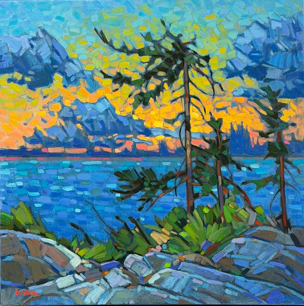 Graeme Shaw artwork 'In the Falling Light (NWT Lake)' at White Rock Gallery