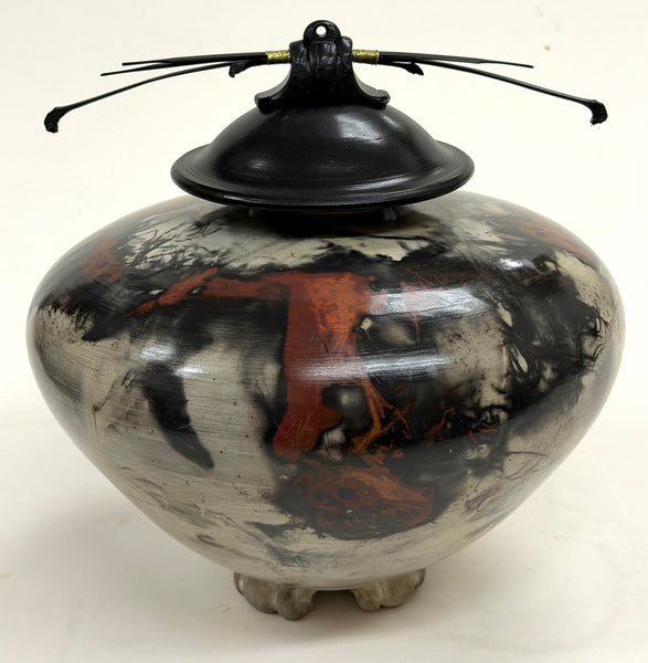 Geoff Searle artwork 'Round Vase with Black Top (GS297)' at White Rock Gallery