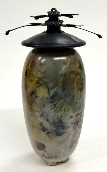Geoff Searle artwork 'Tall Vase with Double Top (GS298)' at White Rock Gallery