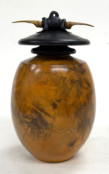 Geoff Searle artwork 'Medium Flat Neck Vase with Top (GS306)' at White Rock Gallery