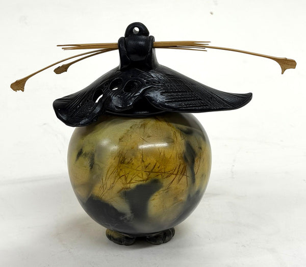Geoff Searle artwork 'Small Round Vase with Top (GS313)' at White Rock Gallery