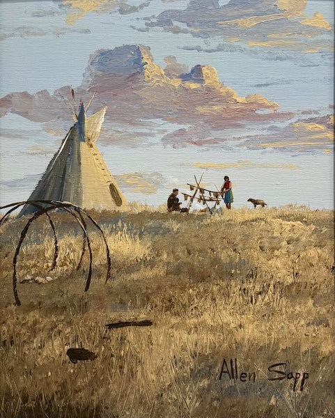 Other Artists artwork 'Allen Sapp - "Drying Deer"' at White Rock Gallery