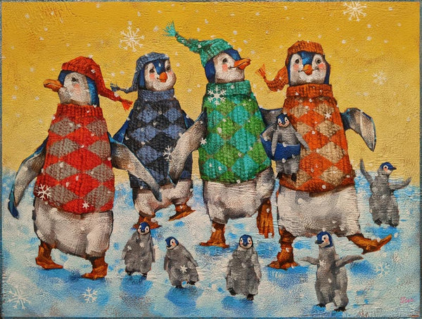 Angie Rees artwork 'Winter Waddle' at White Rock Gallery
