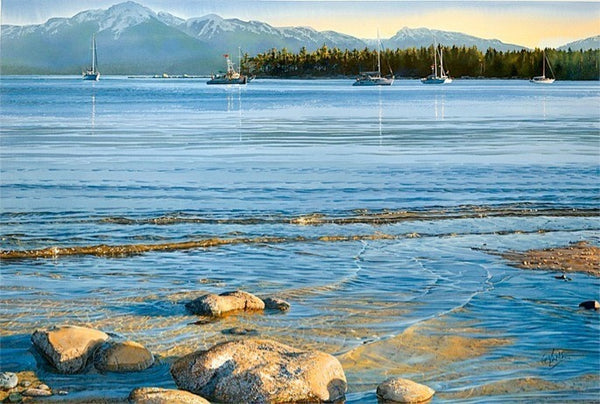 Carol Evans b artwork 'Rocks in the Ripples' at White Rock Gallery