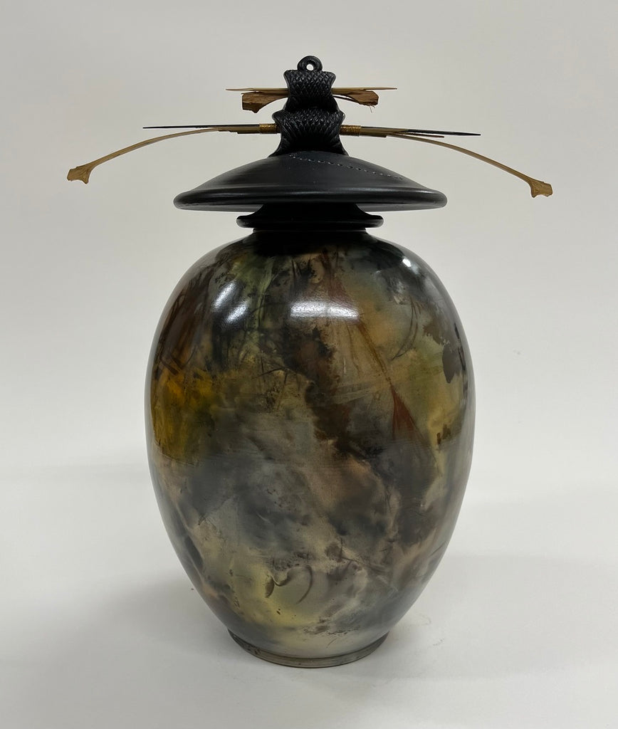 Geoff Searle artwork 'Geoff Searl - "Medium Round Vase with Lid (GS263)"' at White Rock Gallery