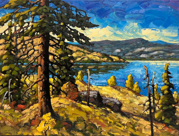 Rod Charlesworth artwork 'Across to Poplar Point, Okanagan' at White Rock Gallery