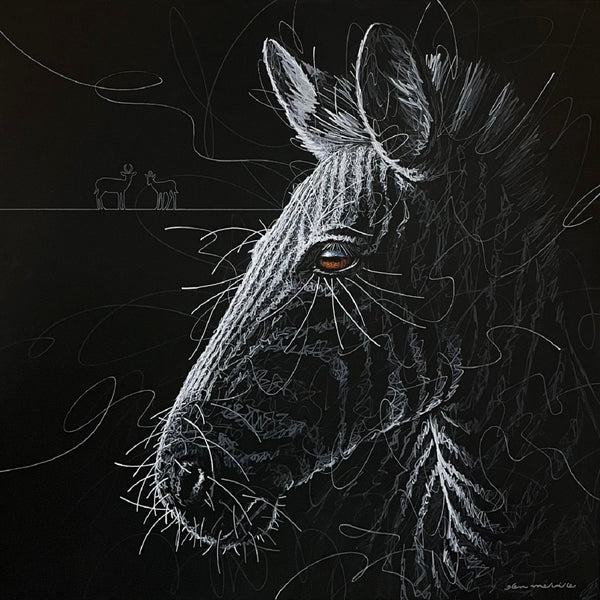 Glen Melville artwork 'Zebra and Springbuck.' at White Rock Gallery
