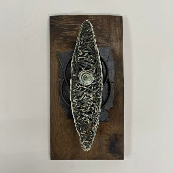 Laurie Rolland artwork 'LR-292 - Nest Boat on Wood Wall-hang' at White Rock Gallery