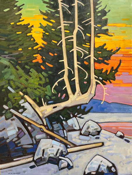 Cameron Bird artwork 'Sunset at Caulfield Cove' at White Rock Gallery