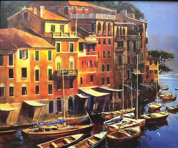 Michael O'Toole artwork 'Mediterranean Port' at White Rock Gallery