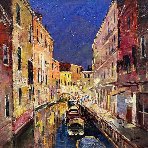 Min Ma artwork 'Min Ma - "Night in Town, Venice"' at White Rock Gallery