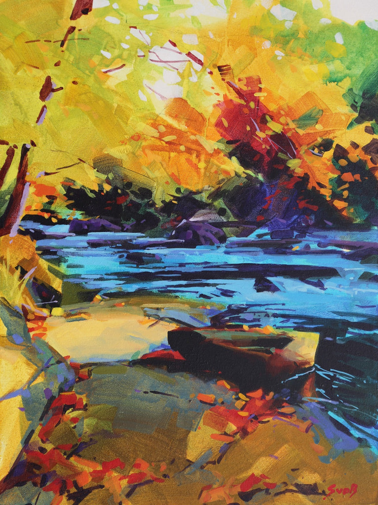Mike Svob artwork 'Mike Svob - "Oxtongue River Rapids"' at White Rock Gallery