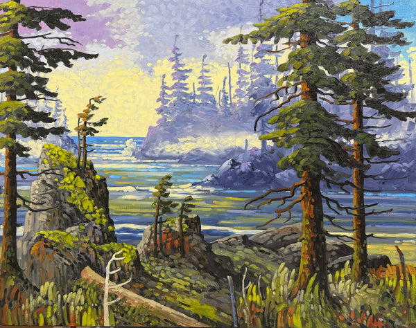 Rod Charlesworth artwork 'Misty, Pacific Inlet' at White Rock Gallery