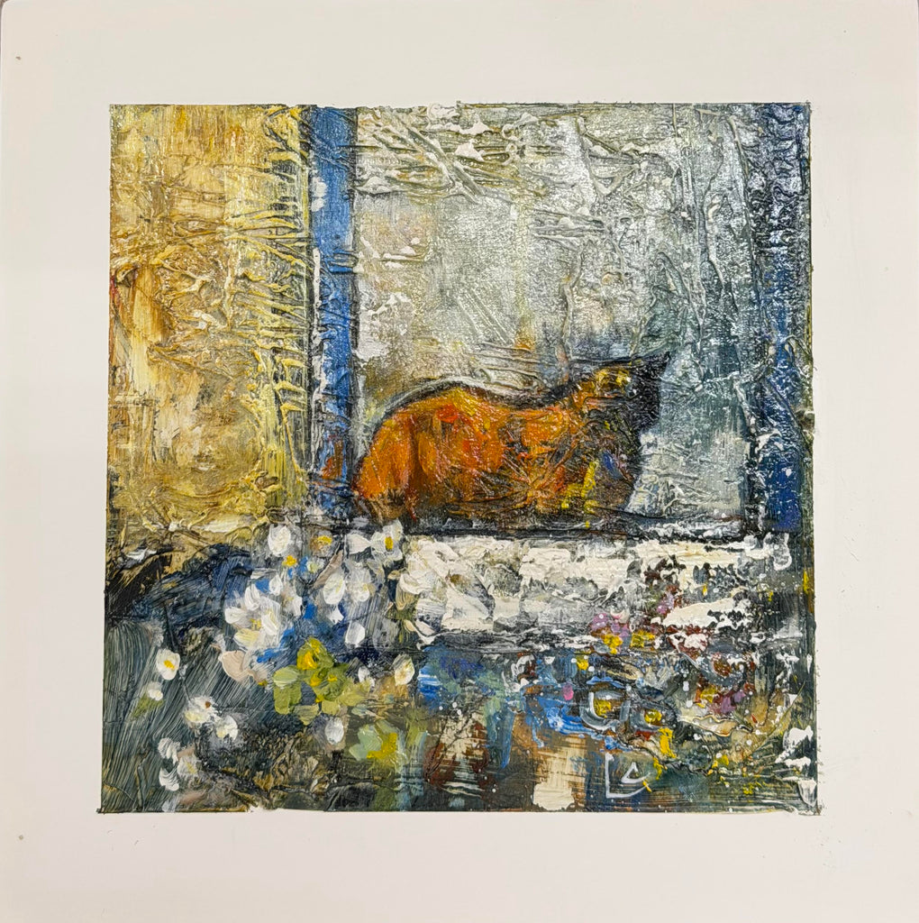 Lee Caufield artwork 'Cat on a Ledge' at White Rock Gallery