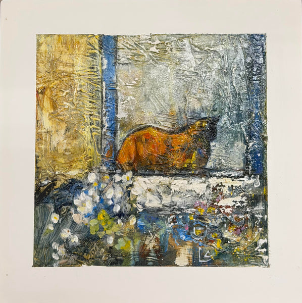 Lee Caufield artwork 'Cat on a Ledge' at White Rock Gallery