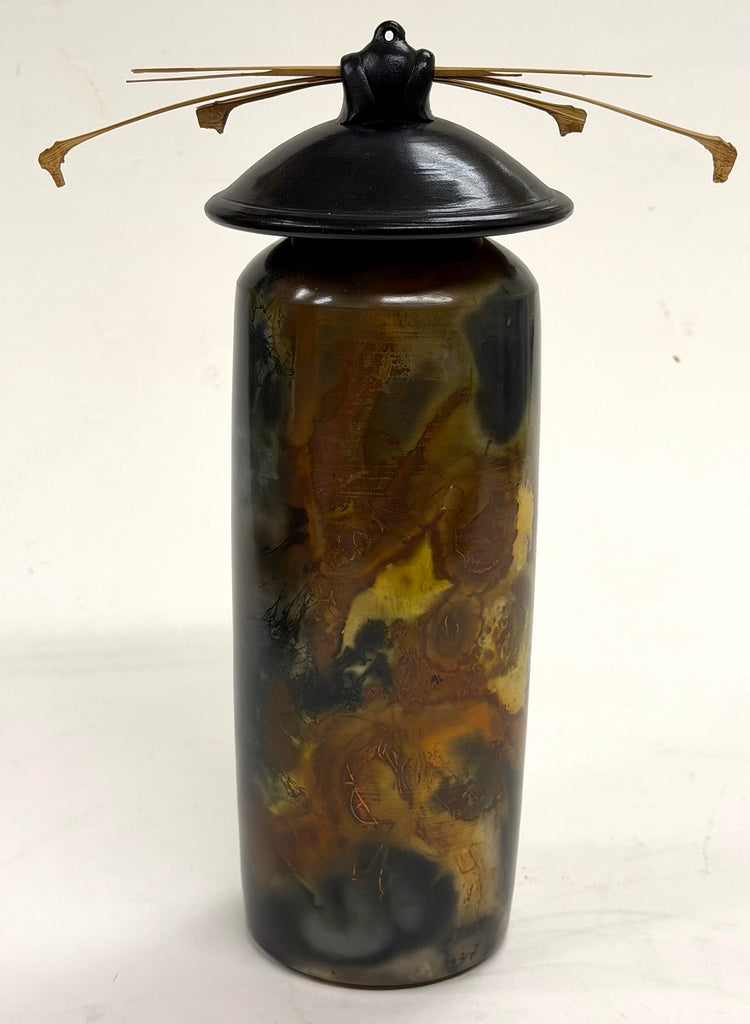 Geoff Searle artwork 'Tall Thin Vase with Top (GS299)' at White Rock Gallery