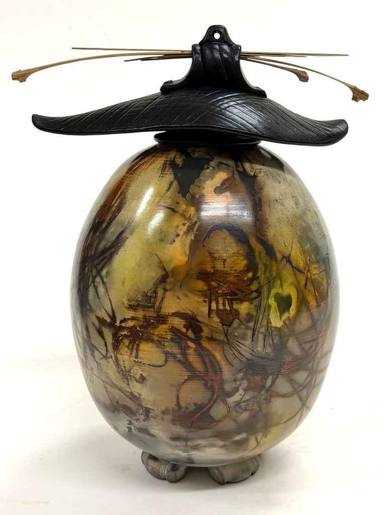 Geoff Searle artwork 'Large Oval Vase with Top (GS300)' at White Rock Gallery