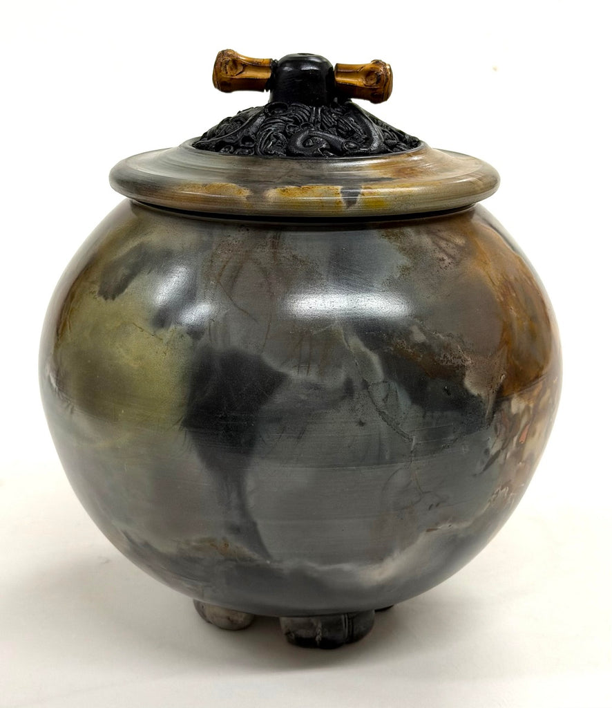 Geoff Searle artwork 'Medium Round Urn with Knob Top' at White Rock Gallery