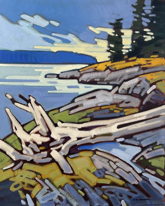 Cameron Bird artwork 'Cameron Bird - Drftwood at Caufield Cove' at White Rock Gallery