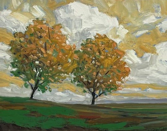 Steve Coffey artwork 'Two Fall Trees' at White Rock Gallery