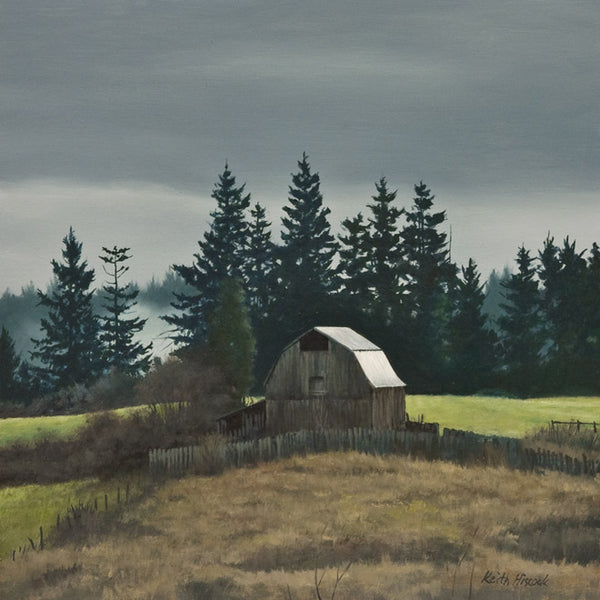 Keith Hiscock artwork 'Winter Farm' at White Rock Gallery