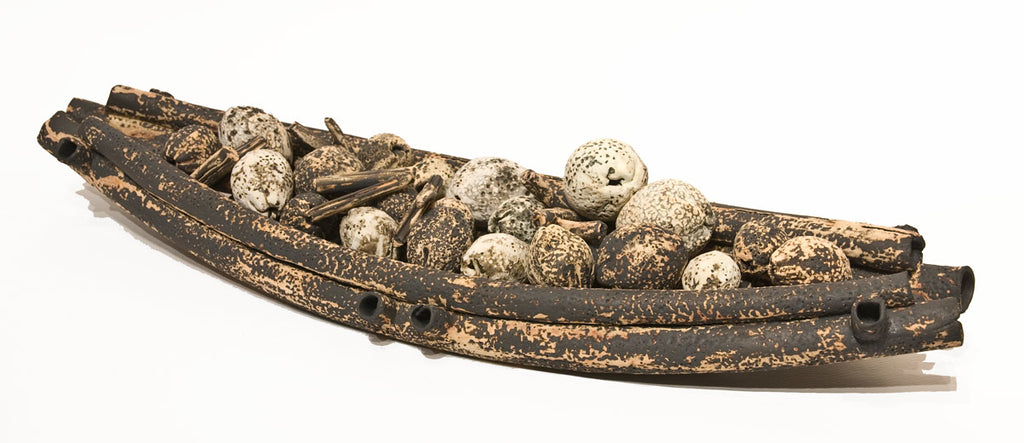 Laurie Rolland artwork 'Tidal Boat with Sticks and Seeds - LR 228' at White Rock Gallery