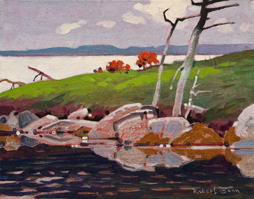 Robert Genn artwork 'Point, Eaglenest Lake, North of Wpg with Al Stewart (2006)' at White Rock Gallery