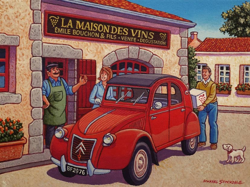 Michael Stockdale artwork 'A Visit to the Local Wine Merchant' at White Rock Gallery