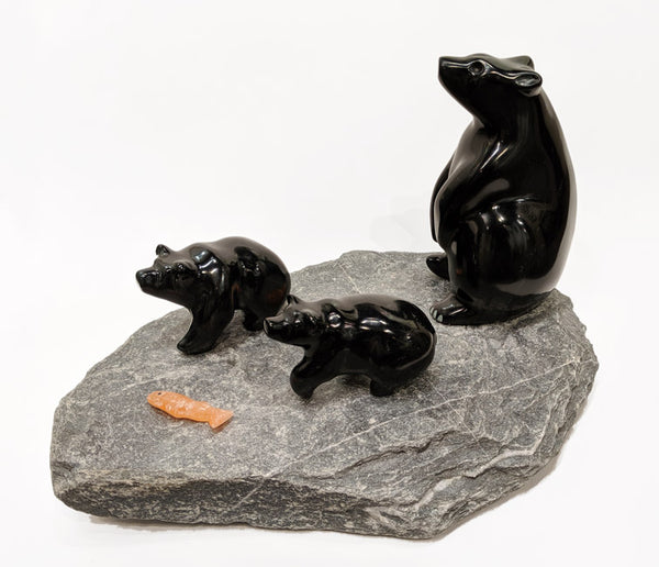 Herb Latreille artwork 'Black Bear Family' at White Rock Gallery