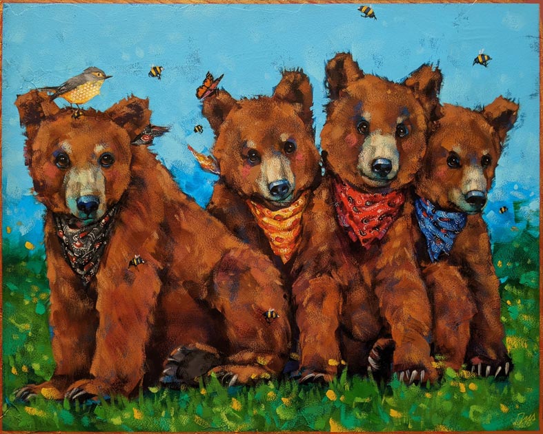 Angie Rees artwork 'The Teddy Bears Picnic' at White Rock Gallery
