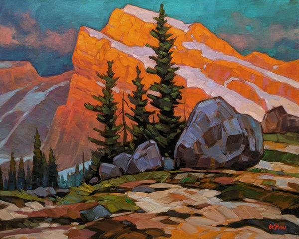 Graeme Shaw artwork 'Evening Glow, Rockies' at White Rock Gallery