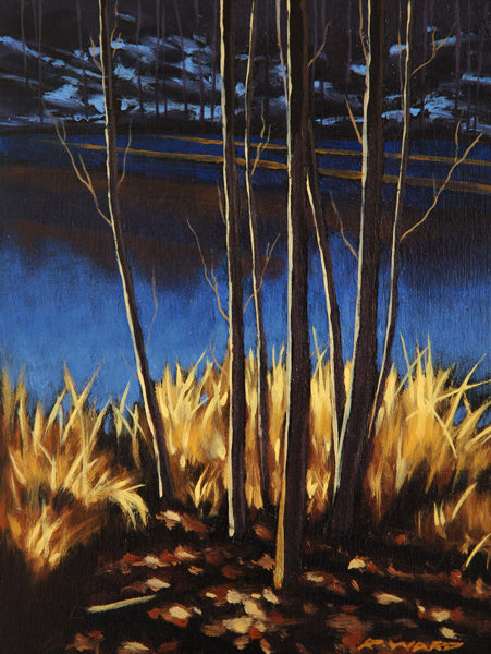 Ray Ward artwork 'Pond's Edge, Winter' at White Rock Gallery