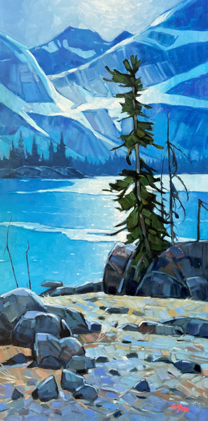 Graeme Shaw artwork 'Moonlit Lake' at White Rock Gallery