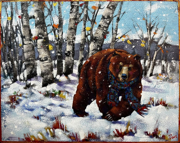 Angie Rees artwork 'A Nip in the Air and a Well Dressed Bear' at White Rock Gallery