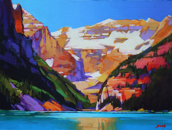 Mike Svob artwork 'One Summer Day at Lake Louise' at White Rock Gallery