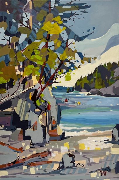 Rick Bond artwork 'Salish Sea Kayaking' at White Rock Gallery