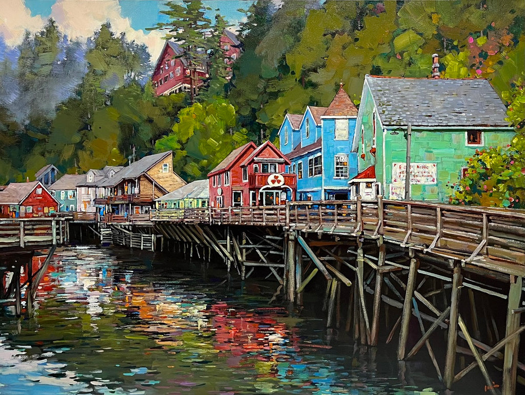 Min Ma artwork 'Creek Street.Ketchikan' at White Rock Gallery