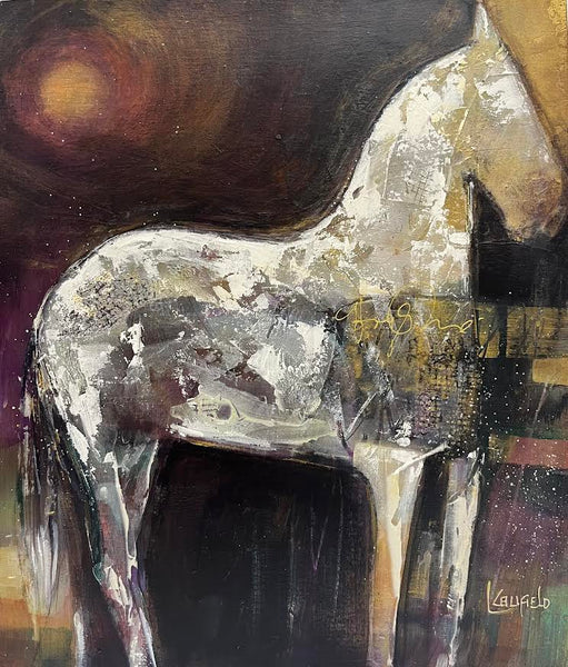 Lee Caufield artwork 'Horses & Moon' at White Rock Gallery