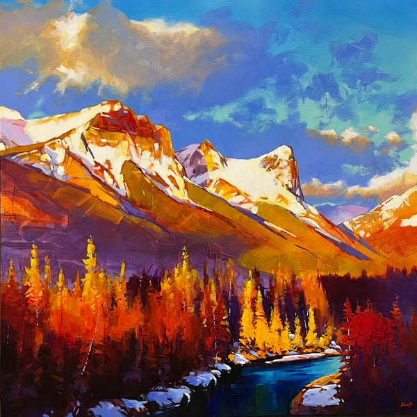 Mike Svob artwork 'Morning Light (Canmore Alberta)' at White Rock Gallery