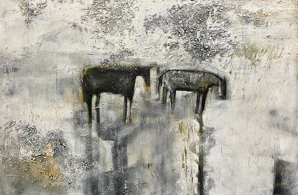 Lee Caufield artwork 'Landscape with Horses' at White Rock Gallery